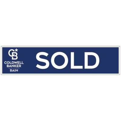 CB08 - OFFICE SOLD SIGN   6" X 24" - POLYSTYRENE PLASTIC Printed On One Side