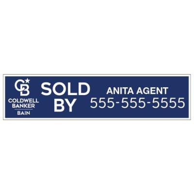 CB10 - PERSONALIZED SOLD SIGN 6" X 24" - POLYSTYRENE PLASTIC Printed On One Side