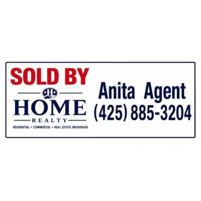 HM10 - PERSONALIZED SOLD SIGN   6''X24'' - POLYSTYRENE PLASTIC Printed On One Side