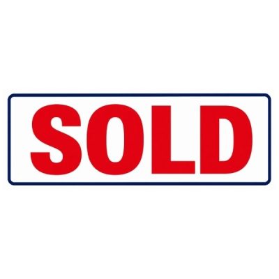HM11 - GENERIC SOLD SIGN   6''X24'' - POLYSTYRENE PLASTIC Printed On One Side