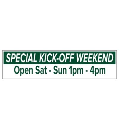 JL144 - SPECIAL KICK-OFF SATURDAY POST Topper   6"X24" - Polystyrene Plastic Printed On One Side (staple to yard arm post)