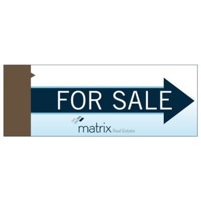 MT08 - OFFICE DIRECTIONAL ARROW   9"X24" - CORRUGATED PLASTIC Printed On Both Sides